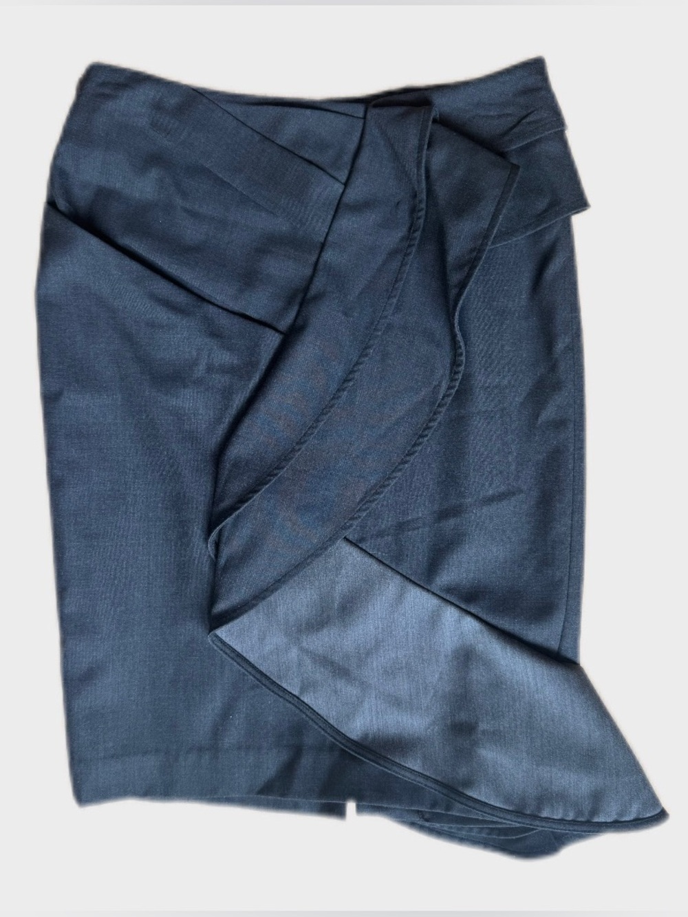 L.A.M.B. Wool Blend Asymmetric Draped Skirt Charcoal Size 0